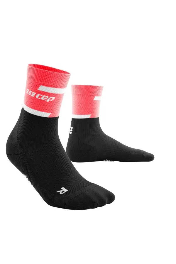 CEP CEP - The Run Compression Socks Mid Cut V4 Pink/Black Men
